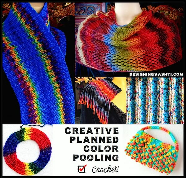 Crochet color pooling with variegated yarn